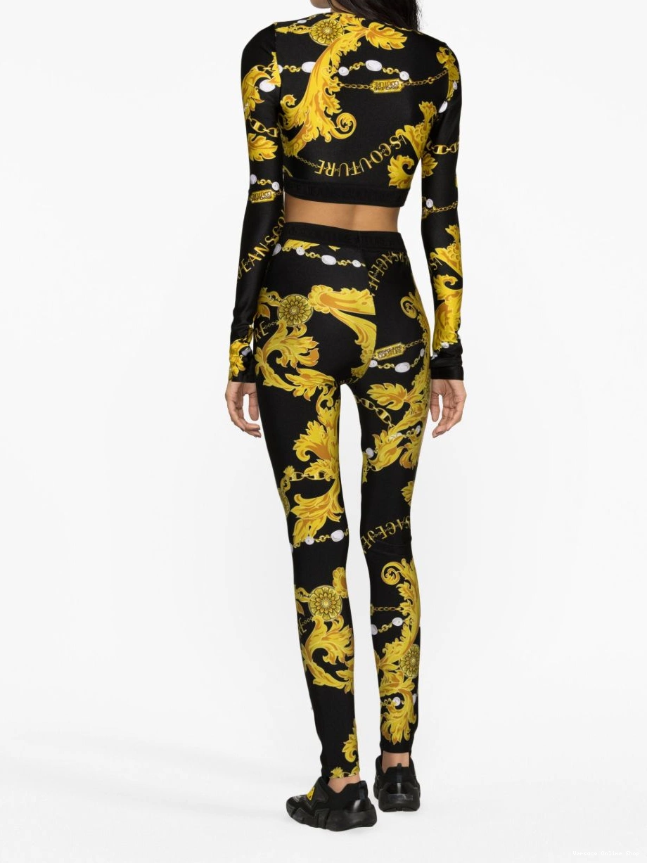 Affordable Couture Women top crop Couture-print Logo Versace Jeans 0503
